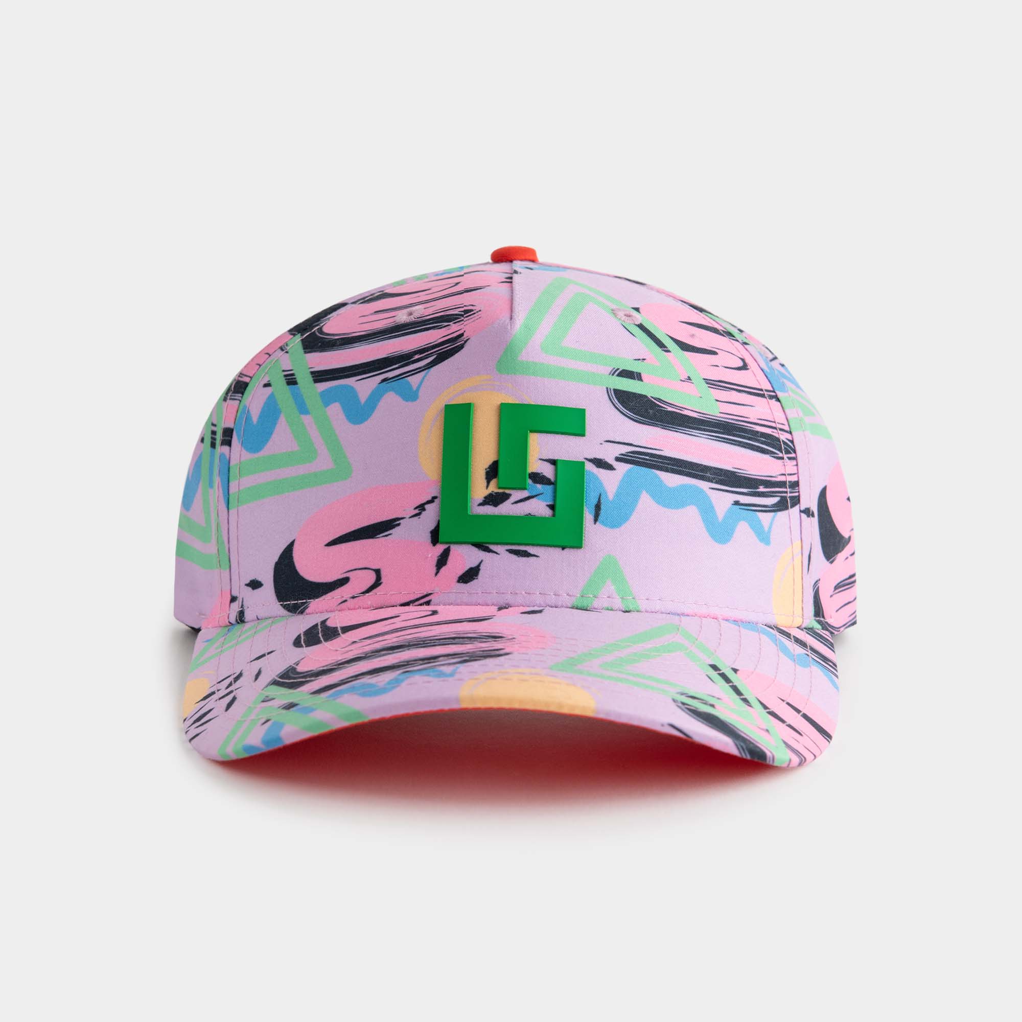 Uther Performance Golf Hat - Adjustable with Snapback for Men and Women, Durable Non Fading Polyester Material - Fashion Forward Designs + Black & White, Retro Sunset Print